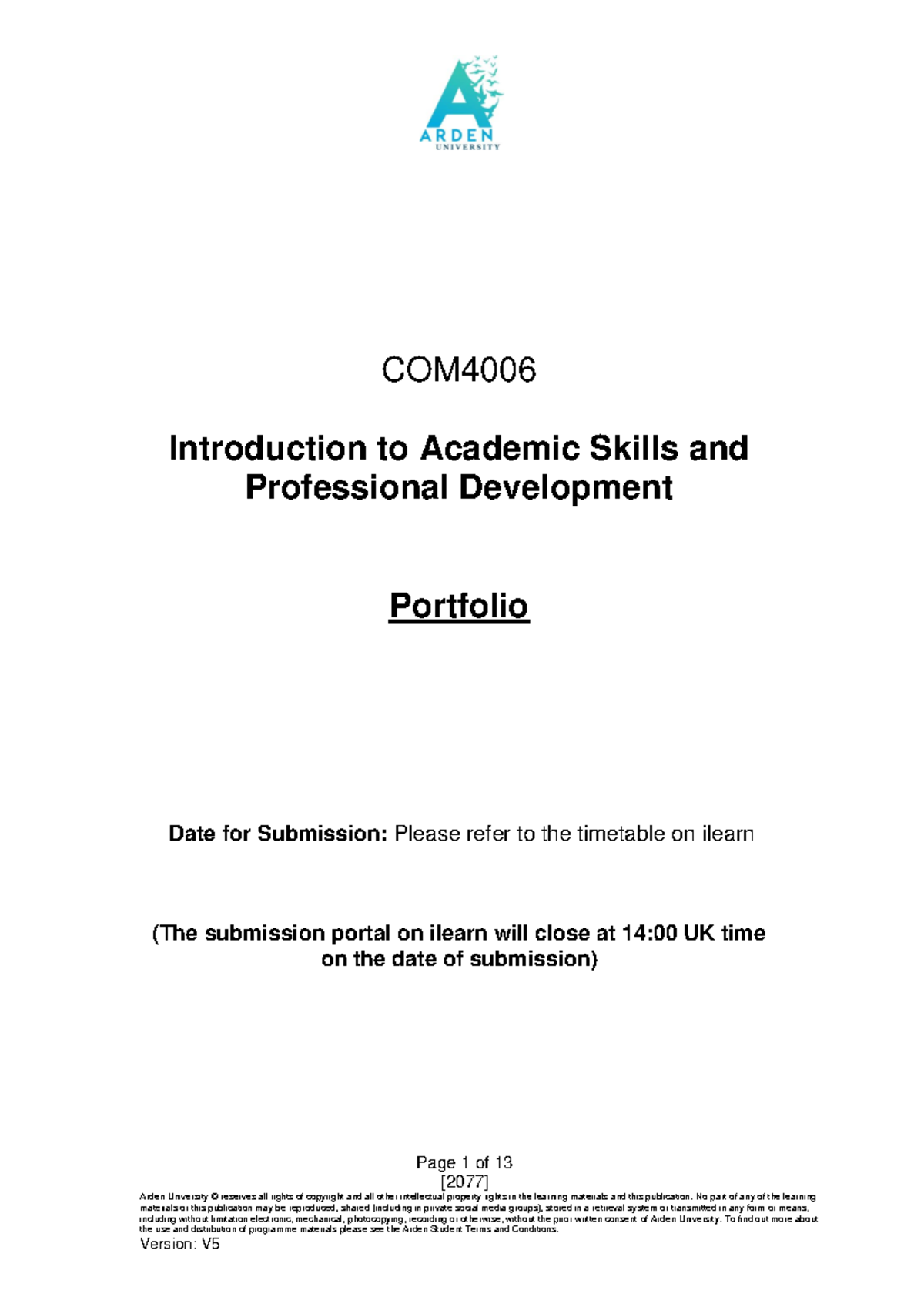 Introduction to Academic Skills & Professional Development (COM) - Studocu