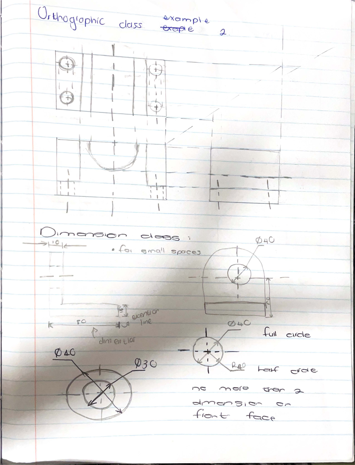 MGC 110 Lecture Notes: Orthographic Class Example 2 - Studocu