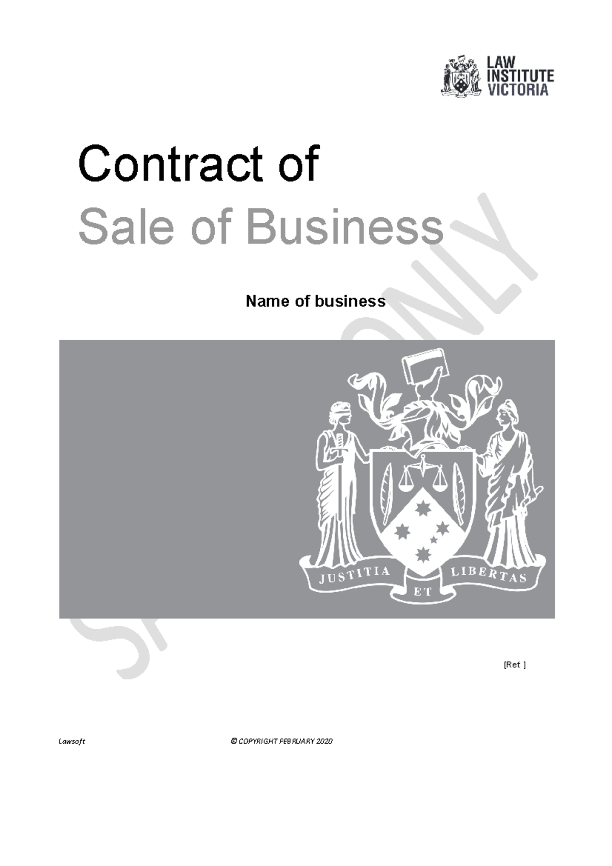 CCP T1 A1 Contract of Sale of Business Template VIC 2021 - Studocu