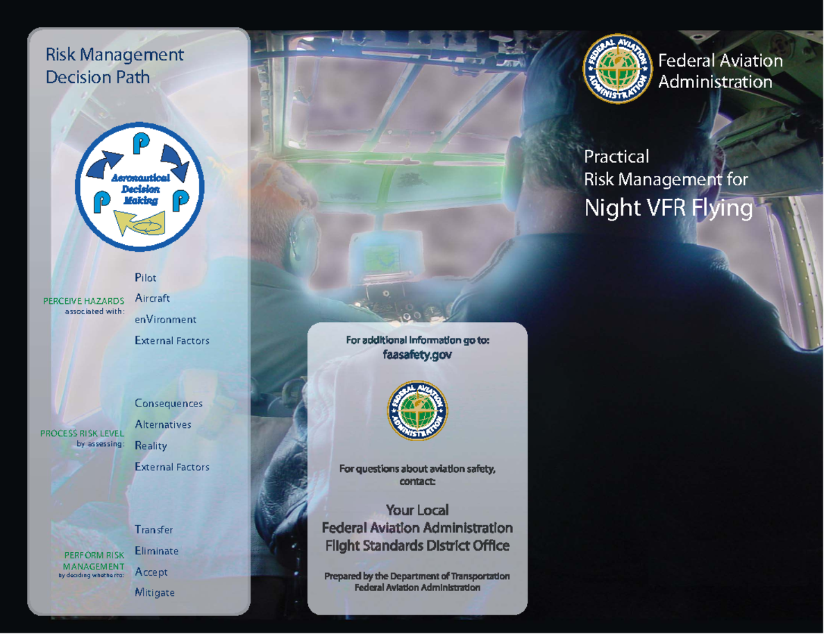 Practical Risk Management for Night VFR Flying - FAA Guide - Studocu
