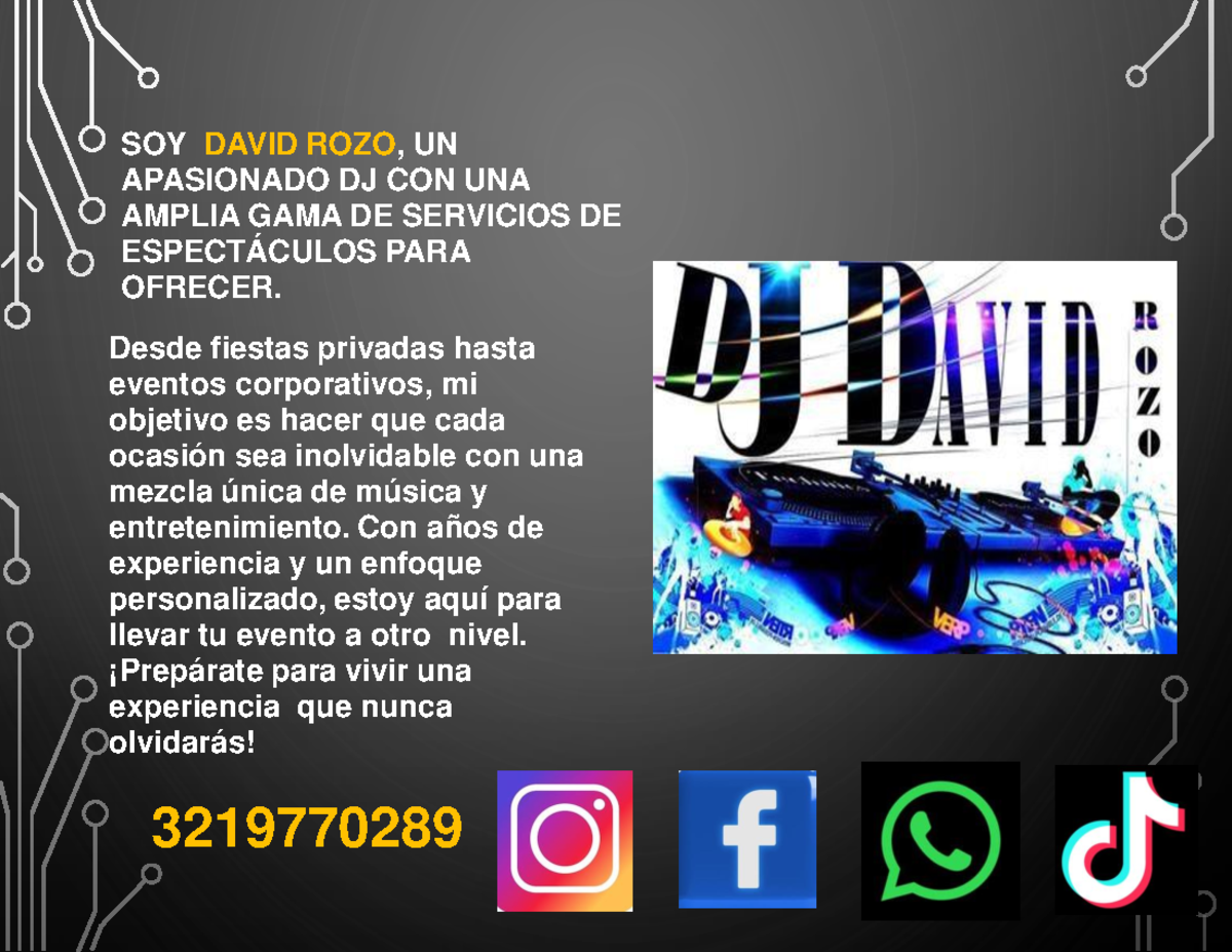 Catalogo 2024 DJ David ROZO - SOY DAVID ROZO, UN APASIONADO DJ CON UNA ...