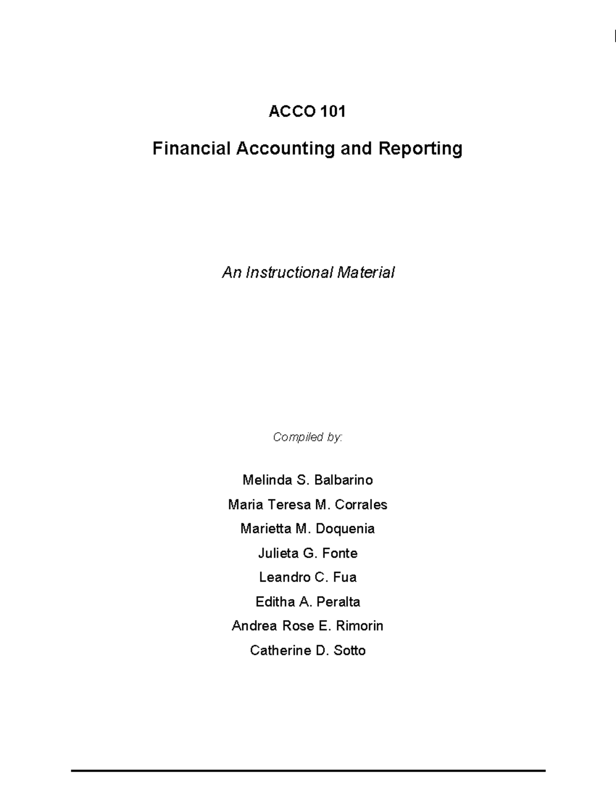FAR Module - Practice materials l. - Financial Accounting and Reporting ...
