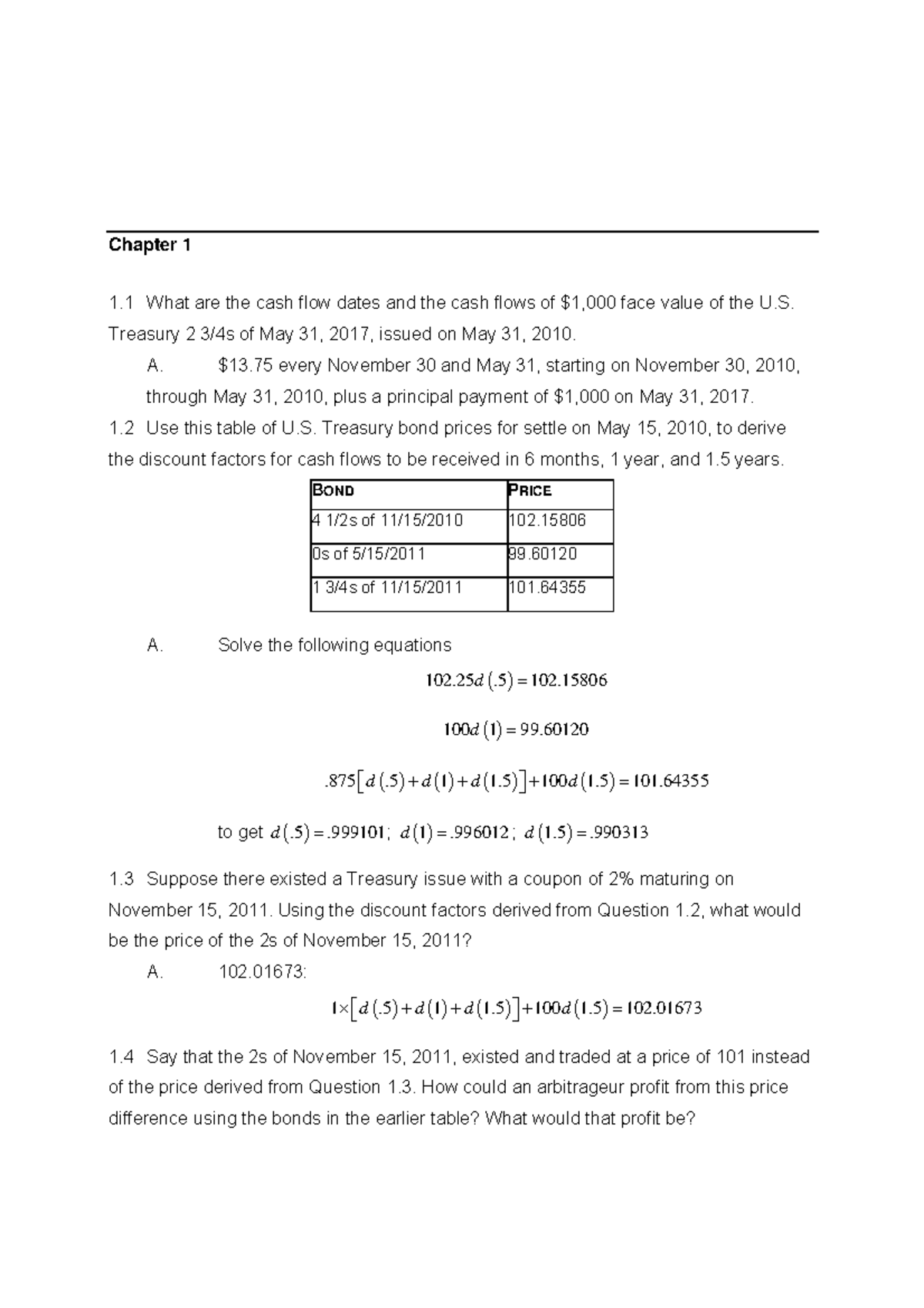 Fixed Income Securities Solutions: Chapter Insights and Analysis, 3e ...