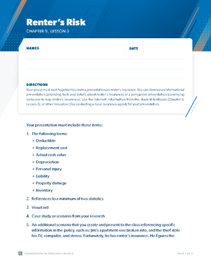 Act ch12 l04 english - Dave Ramsey - CHAPTER 12, LESSON 4 NAME DATE ...