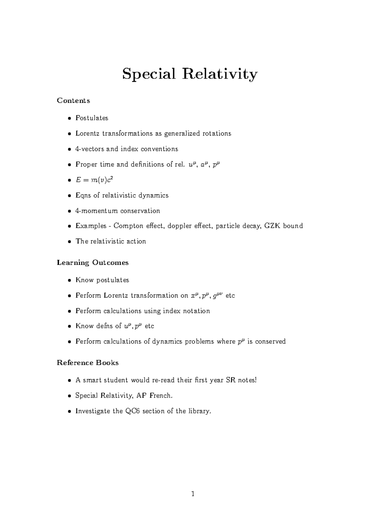 Lecture Notes, L2 - Understanding Special Relativity Concepts - Studocu