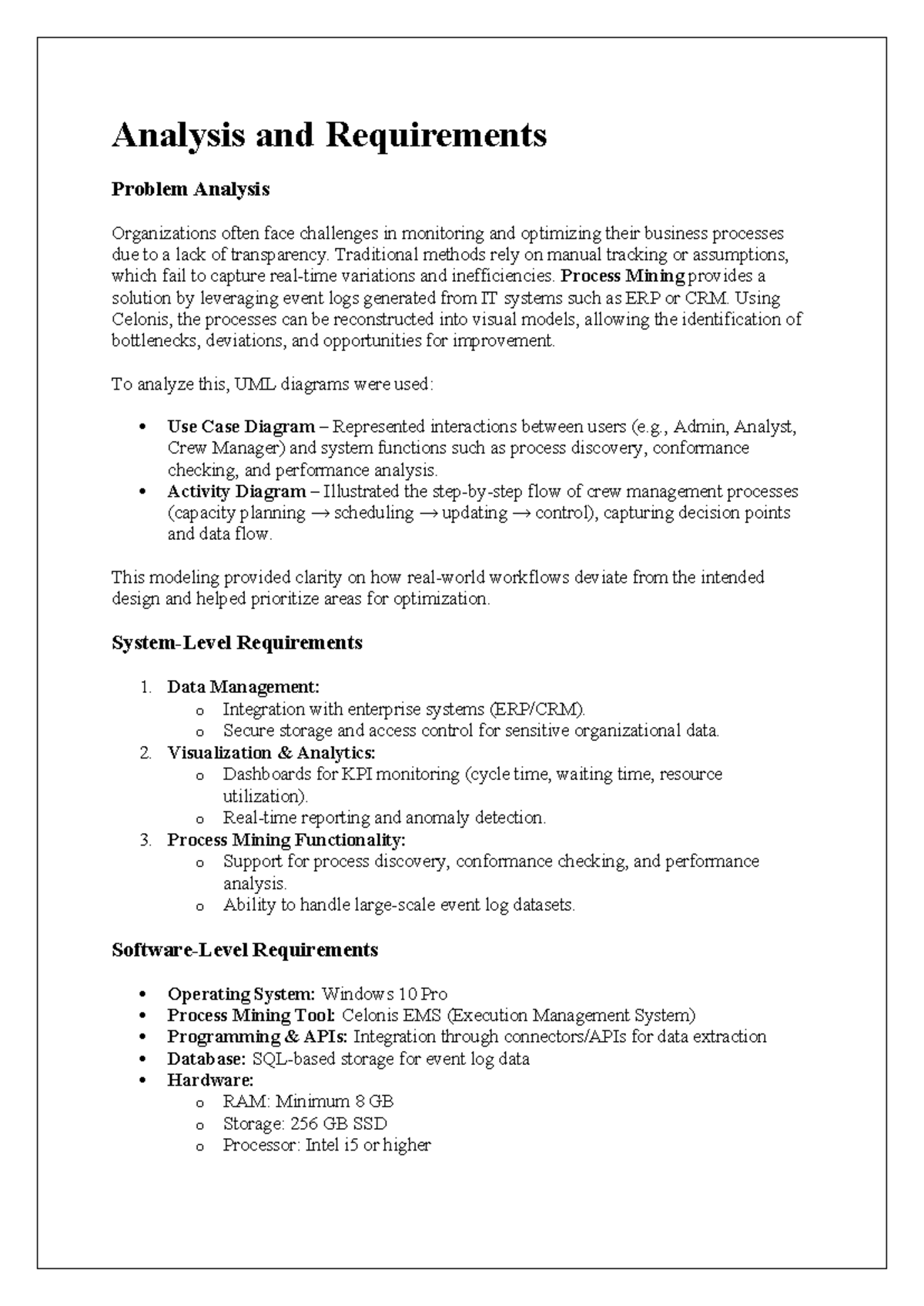 Analysis and Requirements for Process Mining with Celonis - Studocu