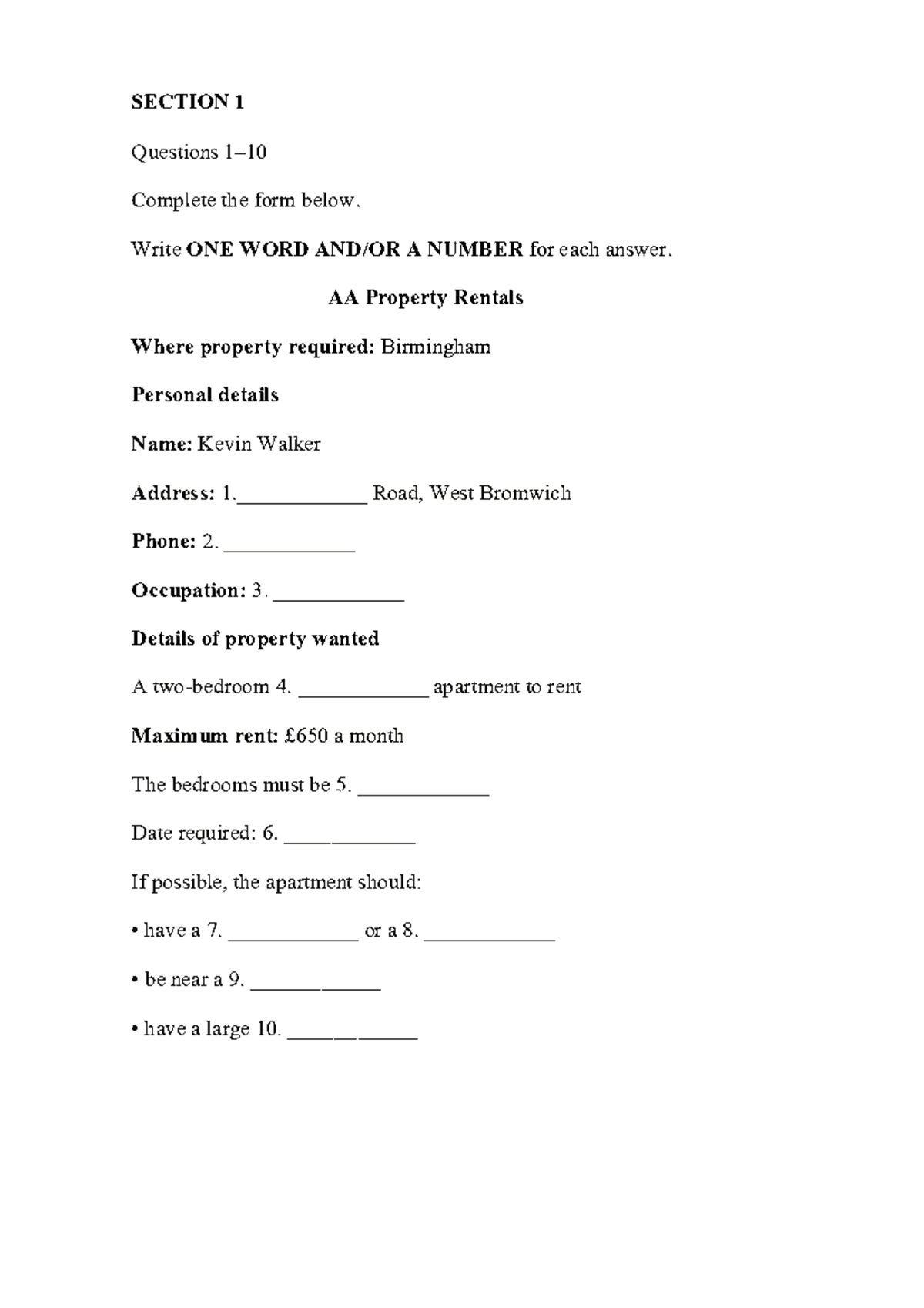 Volume 8 Test 4 Listening Questions and Answers - Studocu