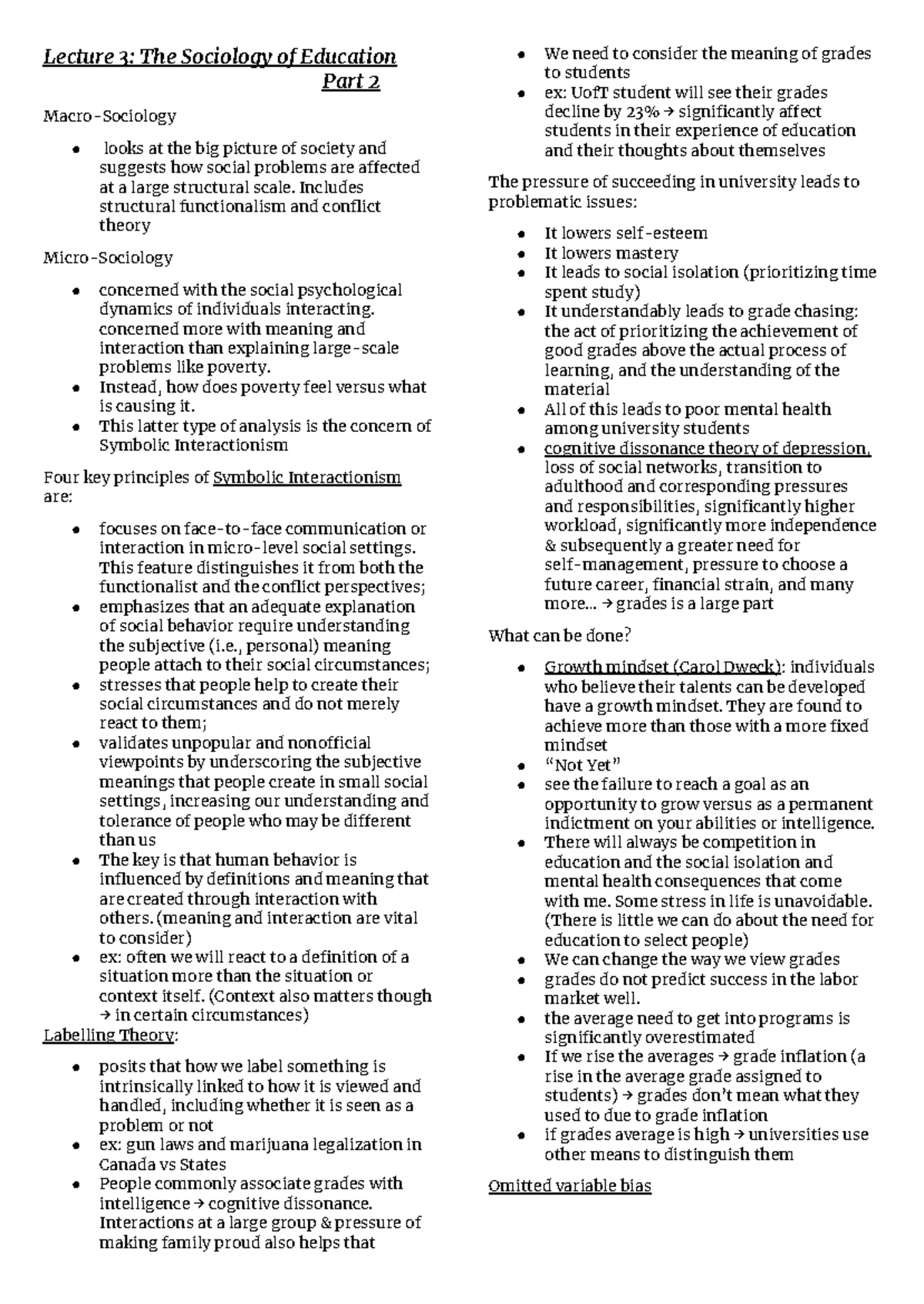 Sociology 101: Lecture 3 - The Sociology of Education Part 2 Notes ...