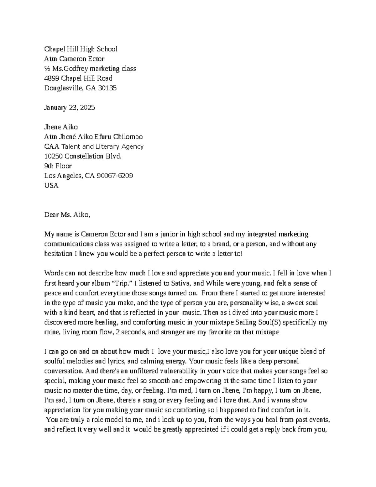 Seth Smith - Rough Draft of Business Letter - Google Docs - Chapel Hill ...