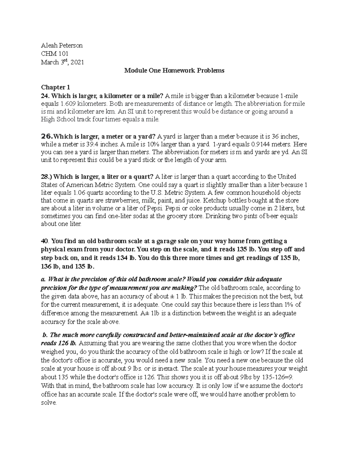 Module 1 Homework Problems Review - CHM 101 - Studocu
