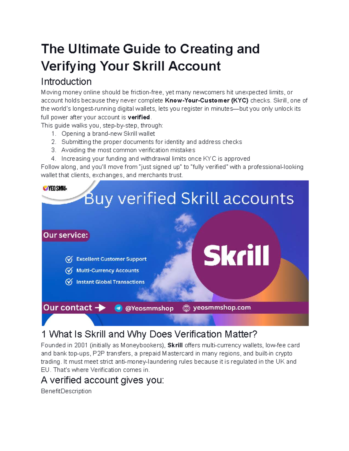 Skrill Account Setup & Verification Guide: Unlocking Full Features - Studocu