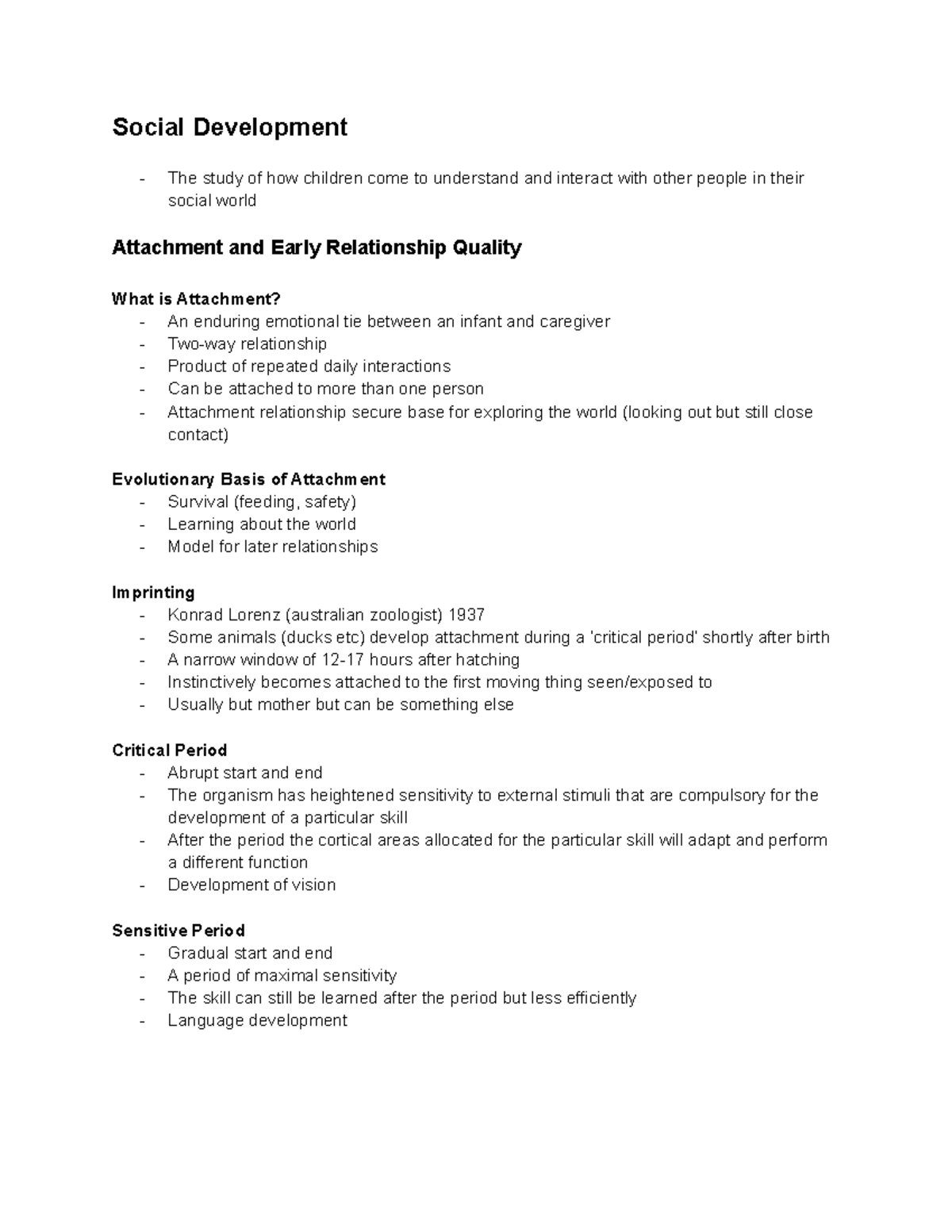 Social Development Study: Understanding Attachment and its Implications ...