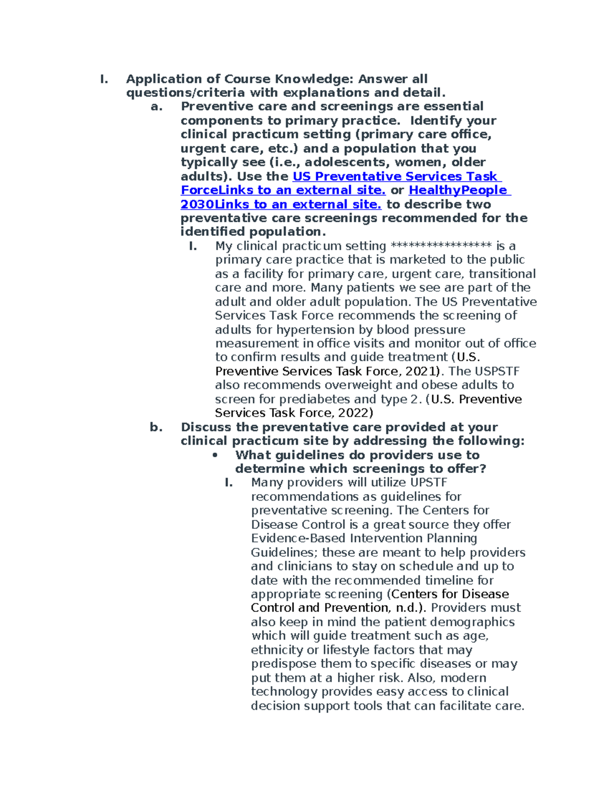 WK5NR511Discussion - week 5 discussion post - I. Application of Course ...