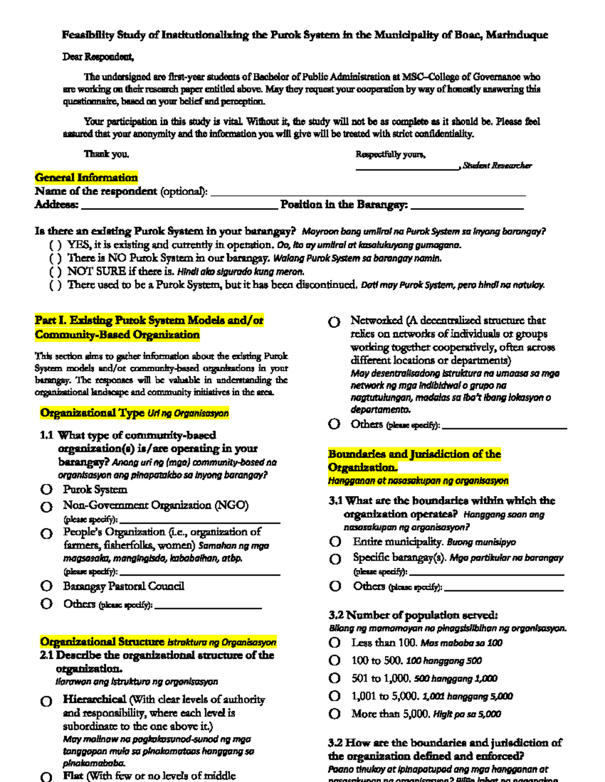 Feasibility Study: Purok System Implementation in Boac, Marinduque ...