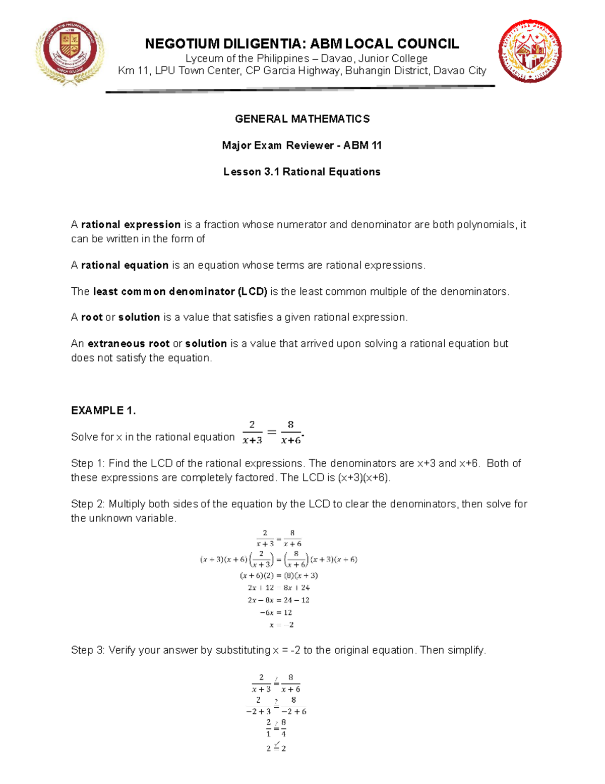 11-Gen Math 2-Major ABM LC - Lyceum of the Philippines – Davao, Junior ...