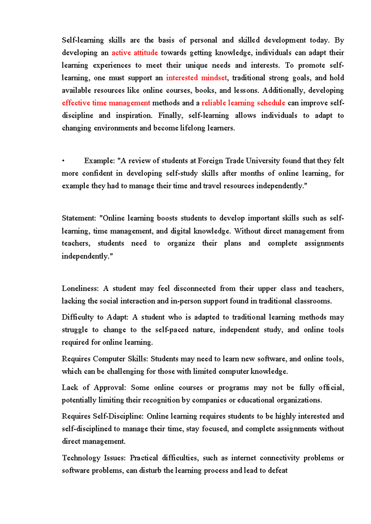 Skills Development and Self-Learning Strategies: Nói b.14 Thuyết Trình ...