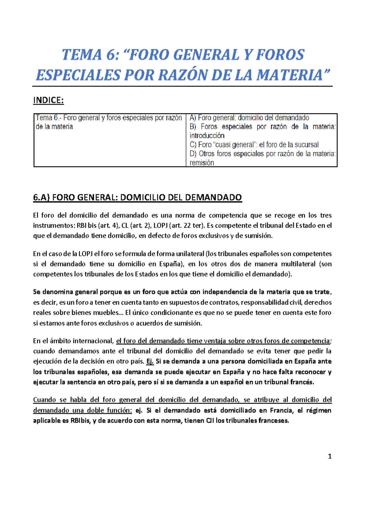TEMA 6 DIP - Profesora Ana - TEMA 6: “FORO GENERAL Y FOROS ESPECIALES ...