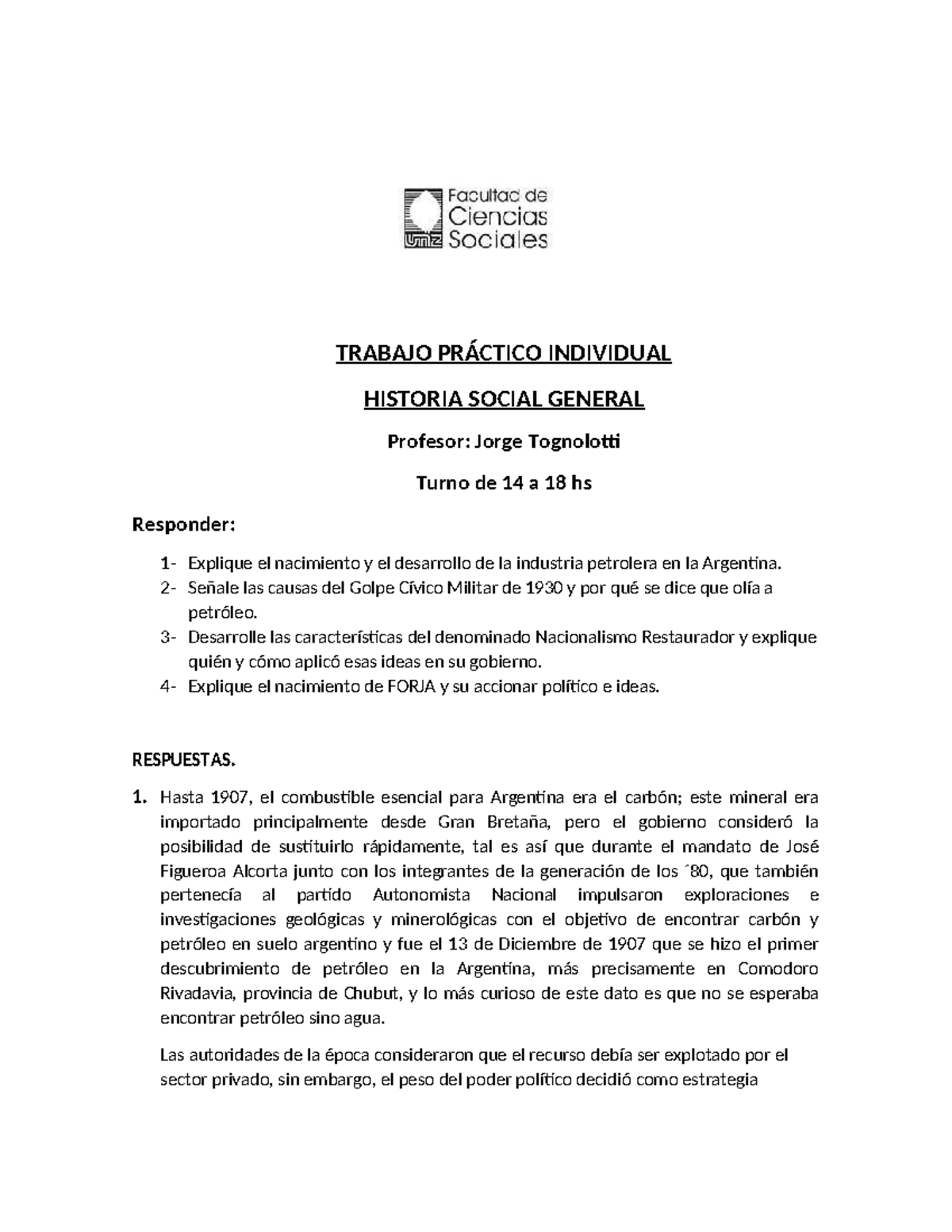 Trabajo Práctico Individual HSG: Desarrollo de la Industria Petrolera ...