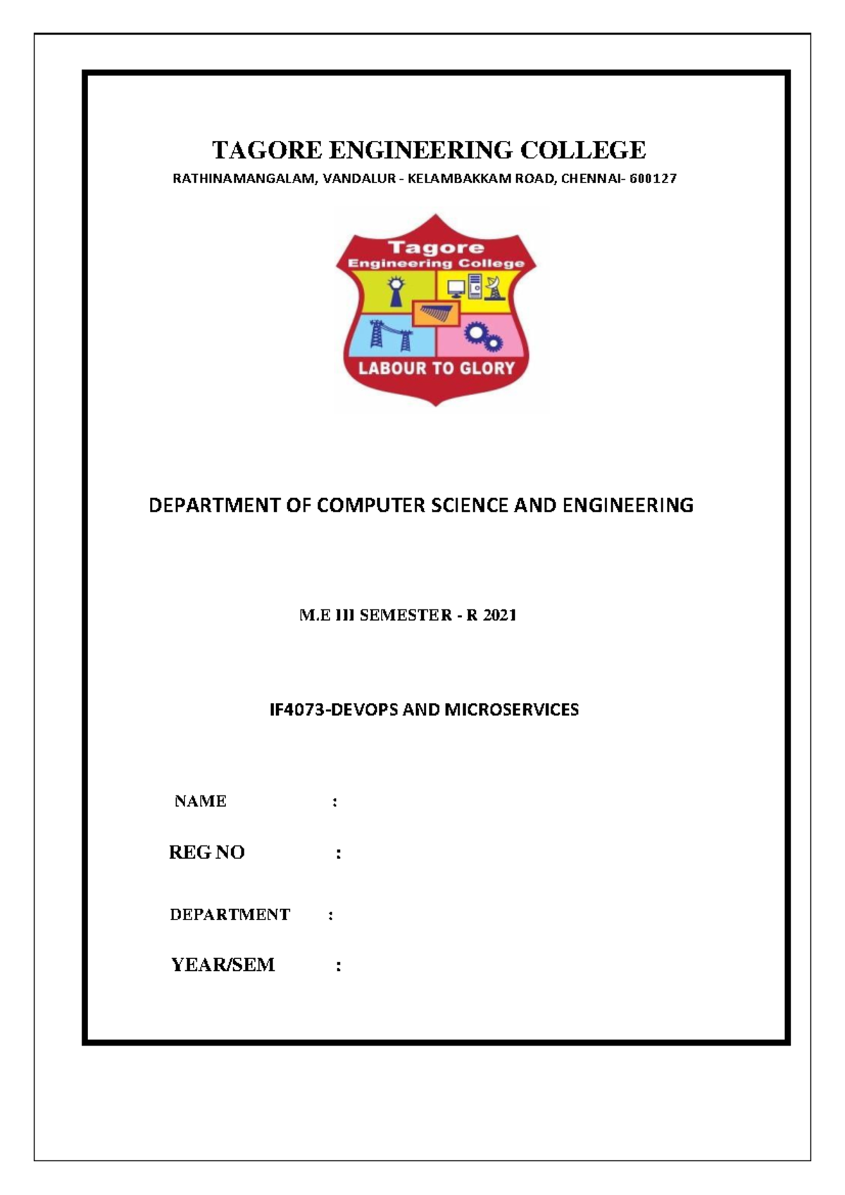 M.E - III Sem IF4073: DevOps & Microservices Lab Record - Studocu