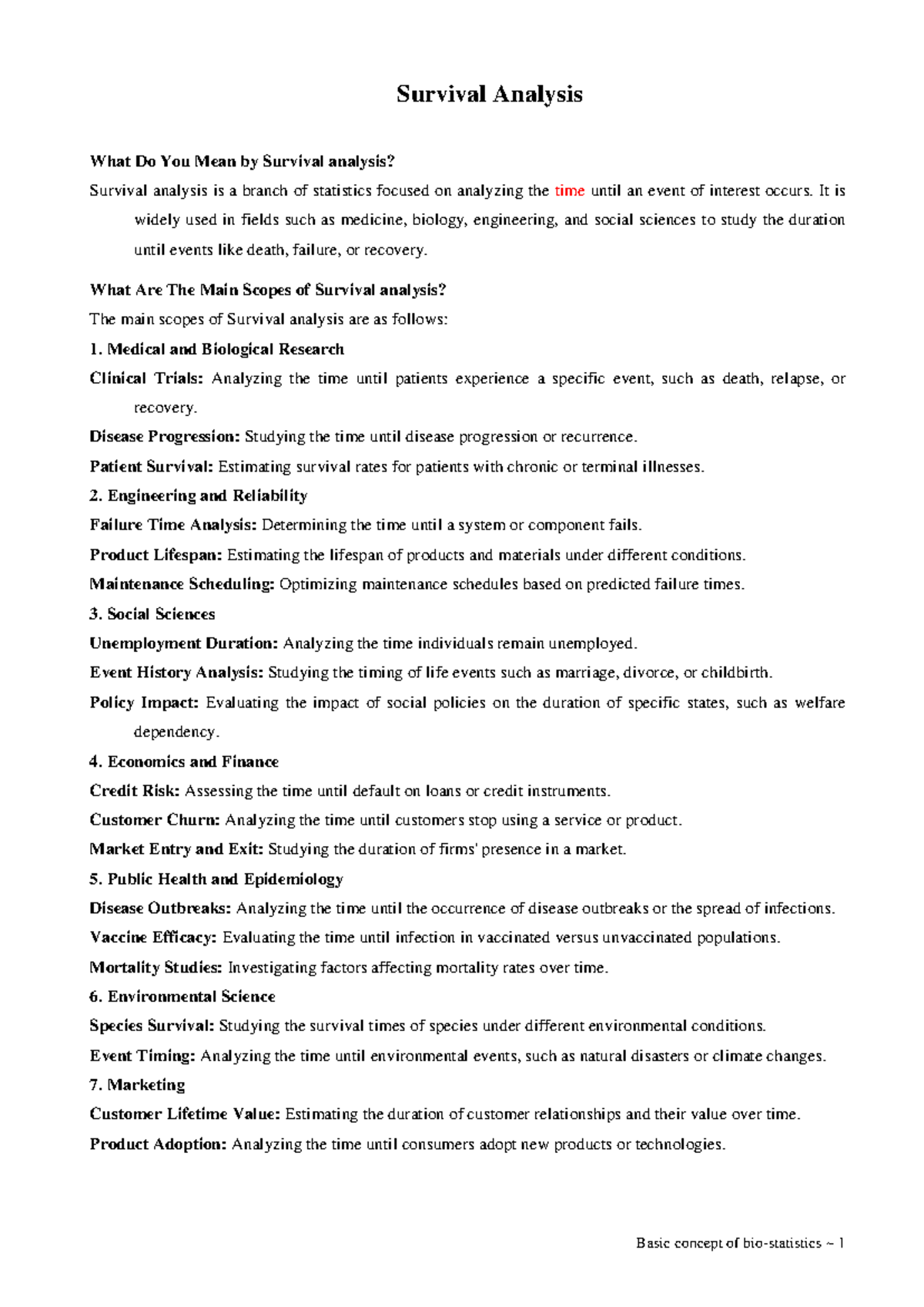 Survival Analysis: Key Concepts and Applications in Statistics (Course ...