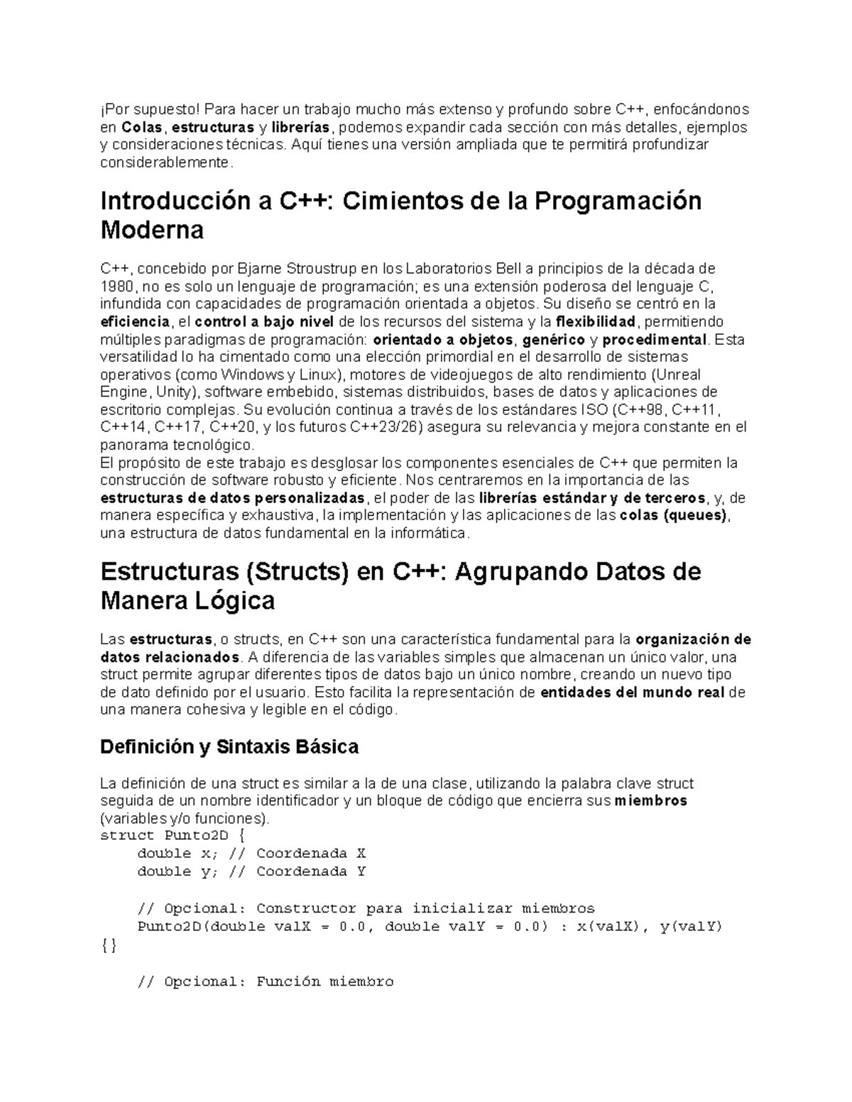 Estructuras y Colas en C++: Fundamentos y Aplicaciones (C++ 101) - Studocu