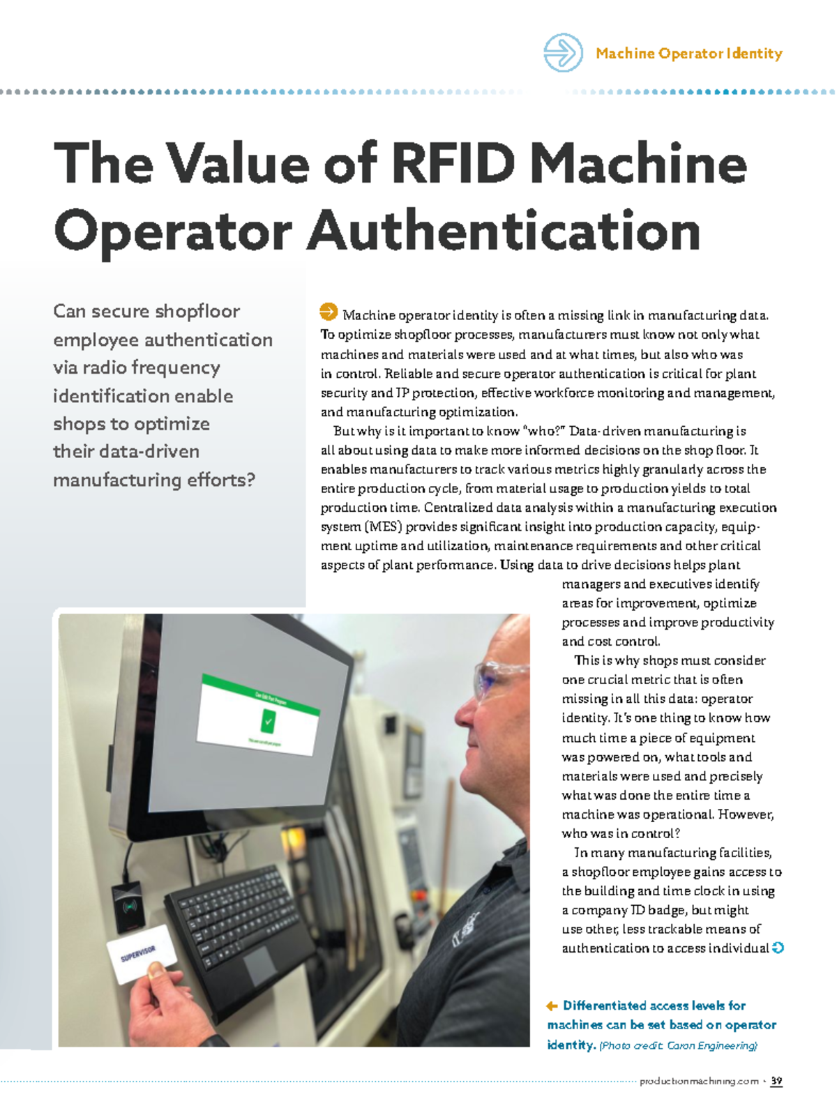 RFID Operator Authentication in Data-Driven Manufacturing: Insights ...