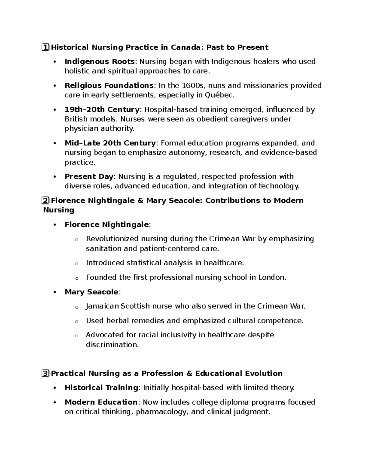 NUR 301: Historical Nursing Practice in Canada - Evolution and Impact ...