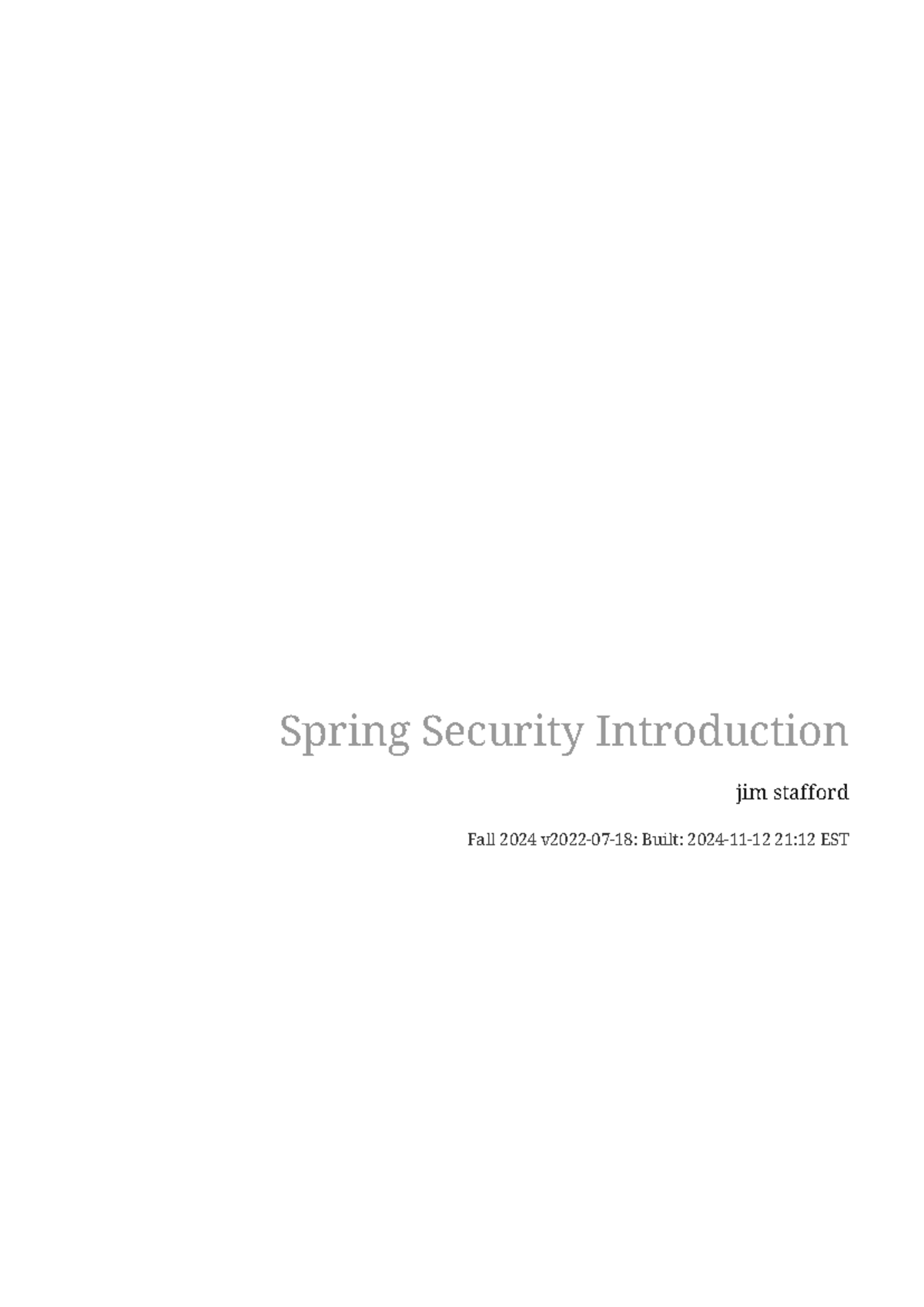 Spring Boot Security Notes (Fall 2024) - Comprehensive Guide - Studocu