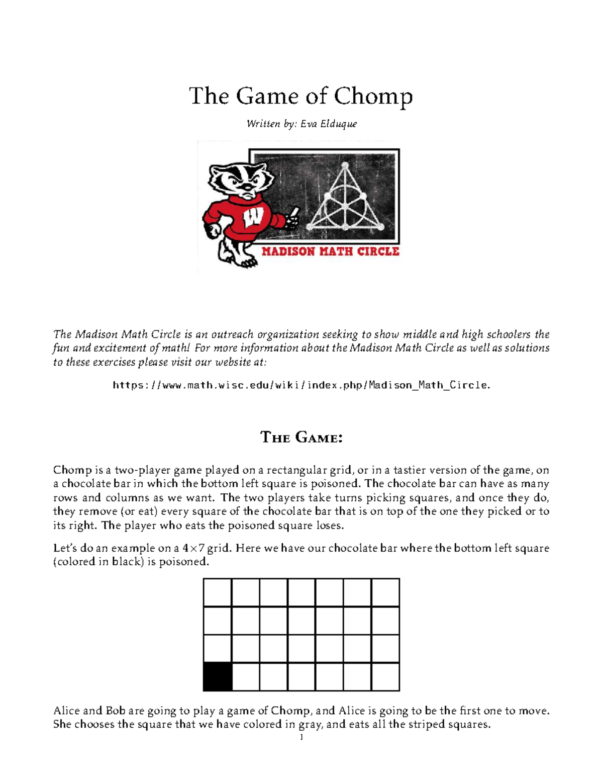Chomp Game Strategies: Insights and Solutions (MATH 101) - Studocu