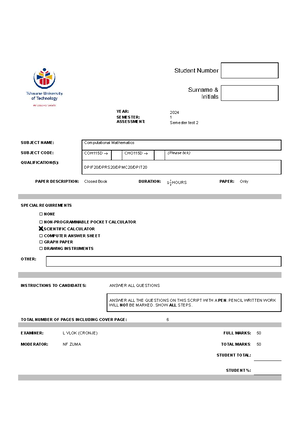 ADS216D Summative sick test Invigilated PWD - YEAR: 2021 SEMESTER: 1 ...