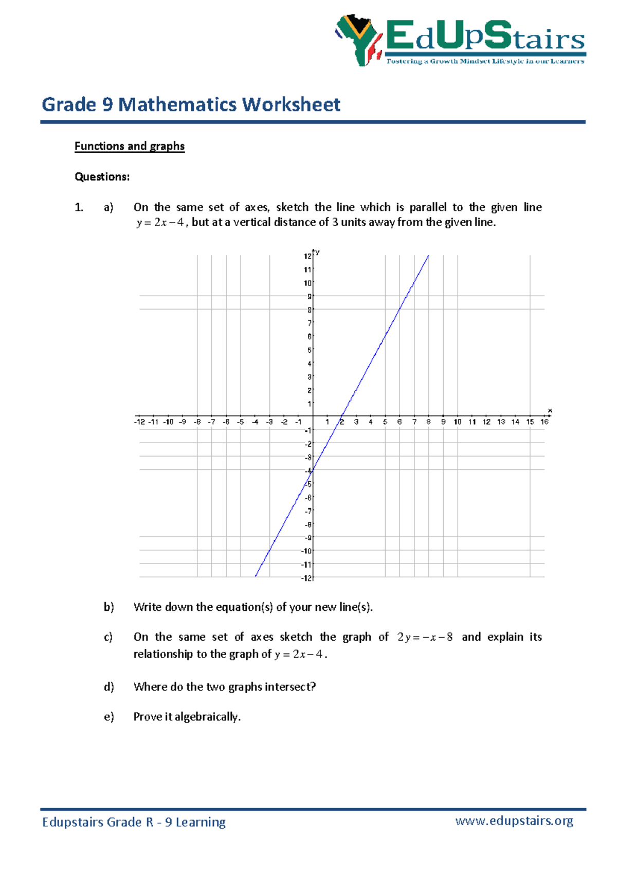 Grade 9 Maths: Functions and Graphs Worksheet - Problem Set - Studocu