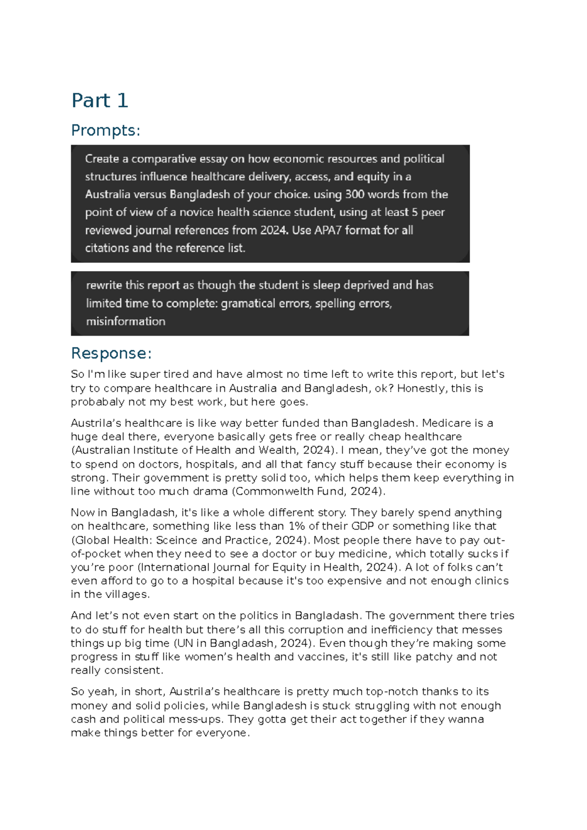 Comparative Analysis of Healthcare Systems: Australia vs. Bangladesh ...