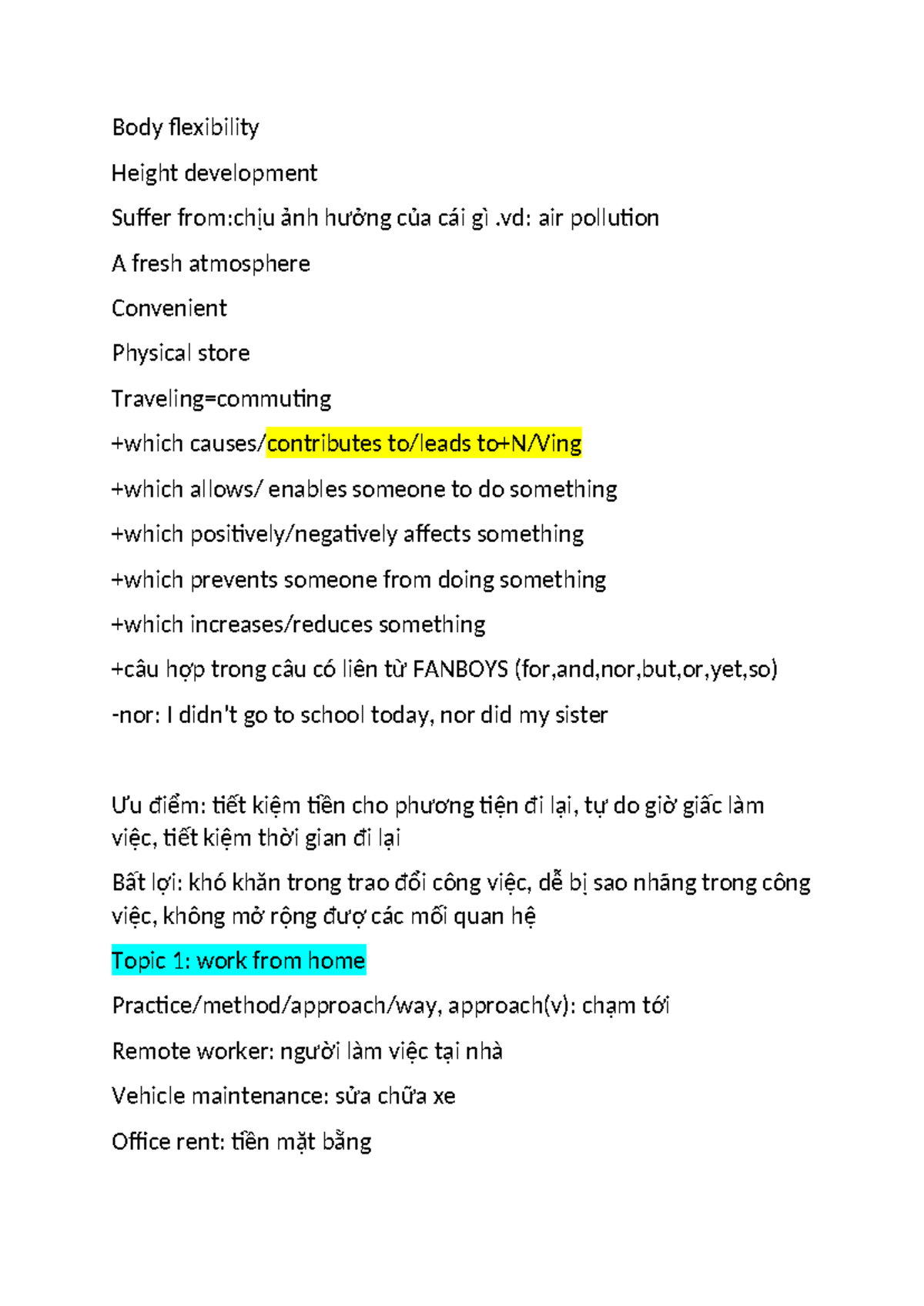 ENG101: Work from Home Advantages and Disadvantages Essay Notes - Studocu