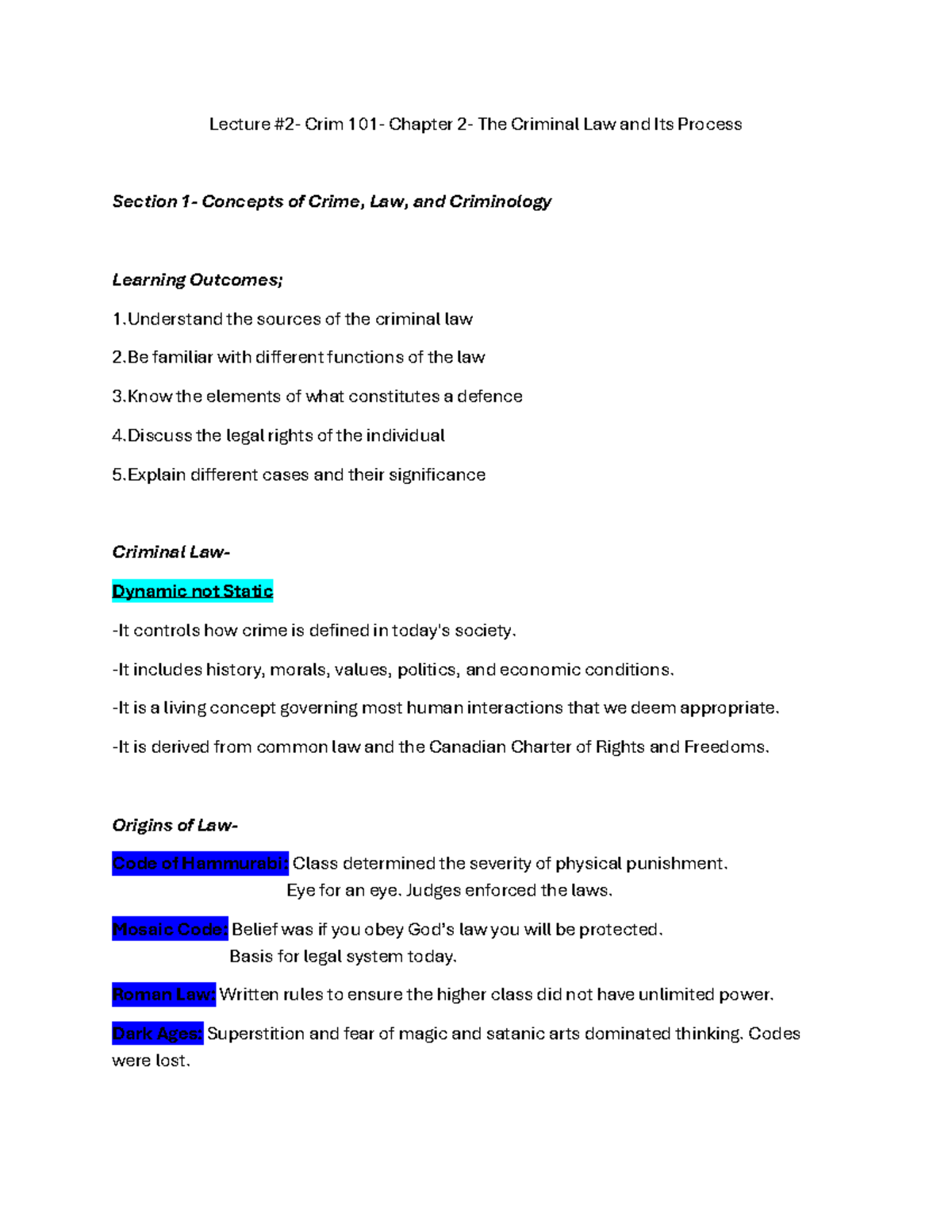 Crim 101: Lecture on Criminal Law & Canadian Charter Rights Overview ...