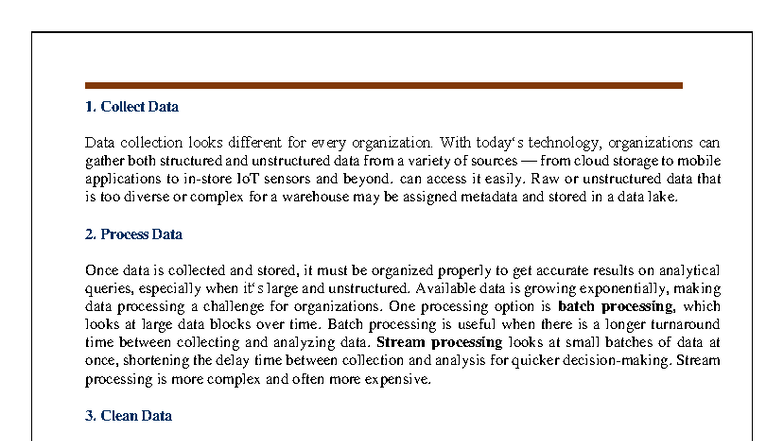 BIG DATA Notes 1-7: Data Collection, Processing, and Analysis - Studocu