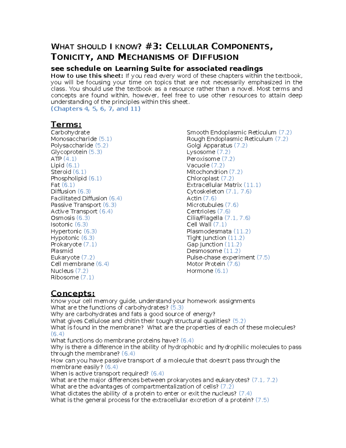 Cell Biology Study Guide: Cellular Components & Diffusion Mechanisms ...
