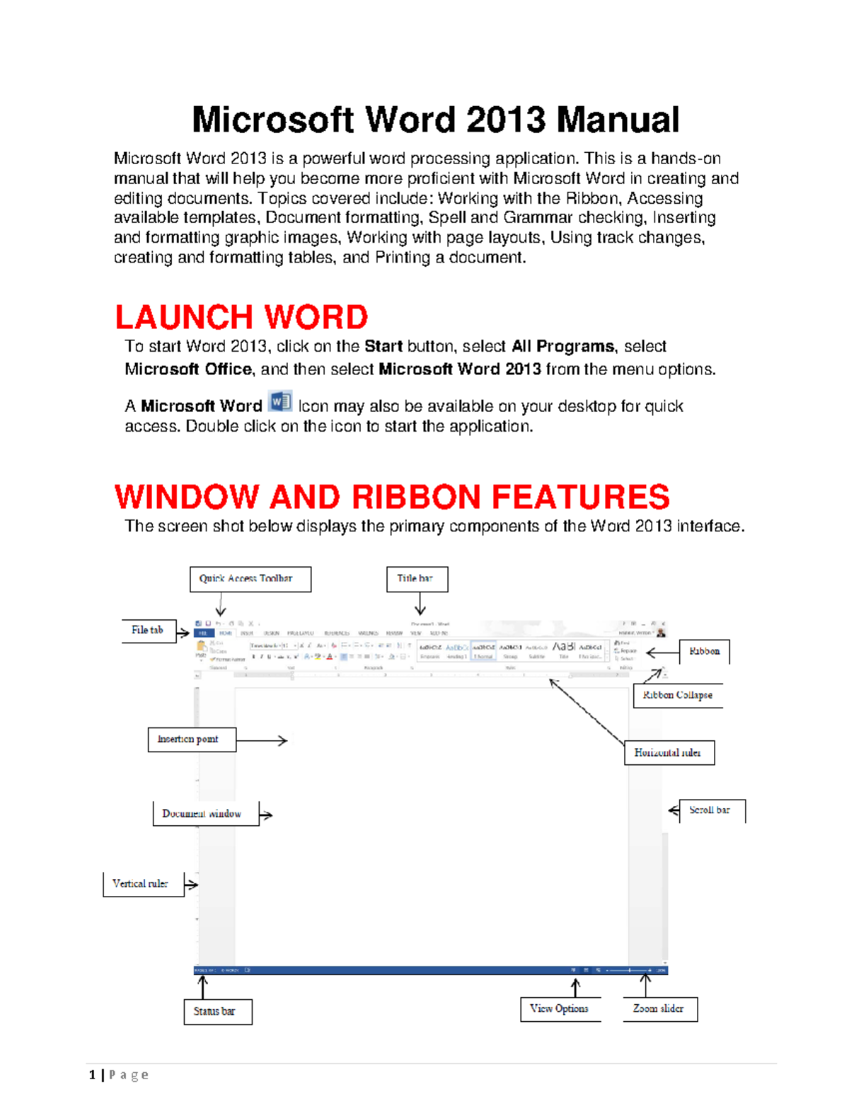 Microsoft Word 2013 Notes: Comprehensive User Manual for Beginners ...