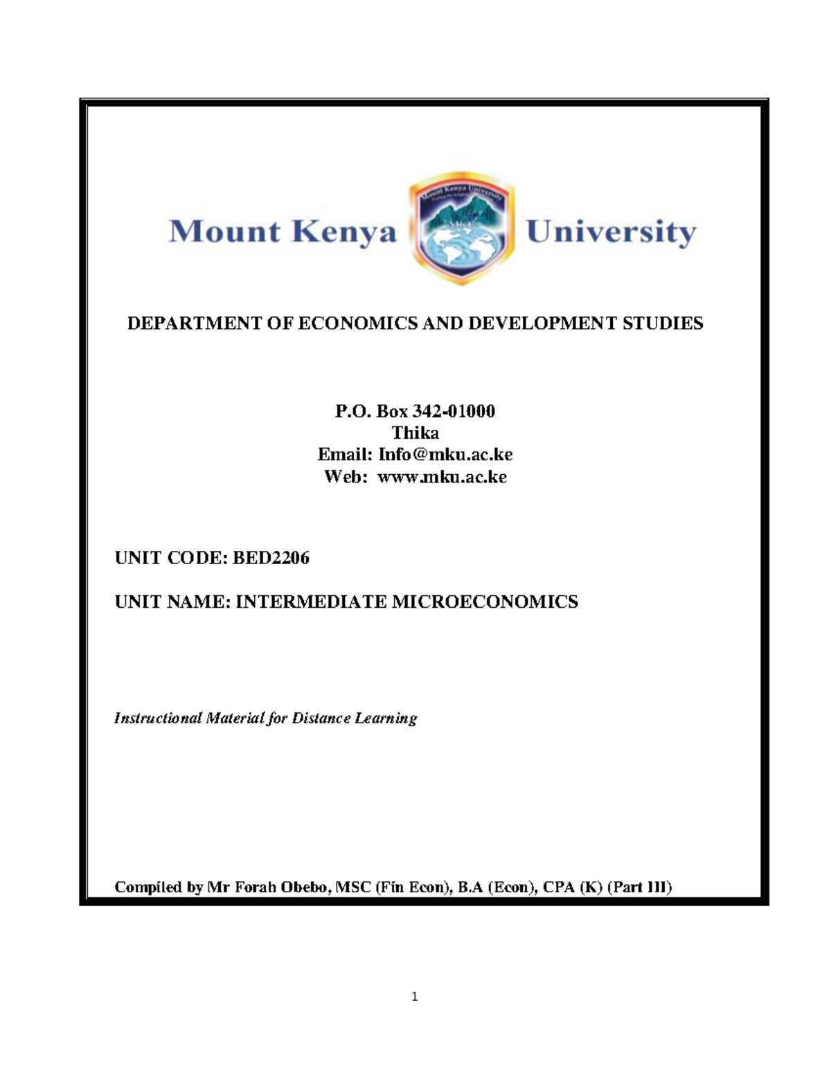 BED2206 Final Exam Study Guide for Intermediate Microeconomics - Studocu