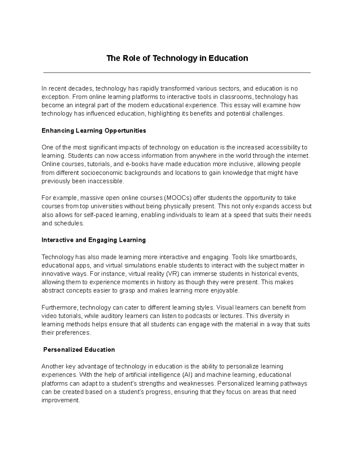 The Role of Technology in Education - From online learning platforms to ...