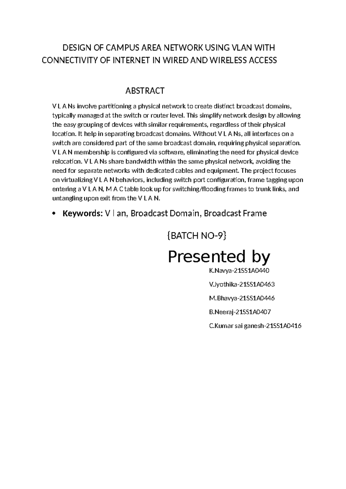 Design OF Campus AREA Network Using VLAN WITH Connectivity OF Internet ...