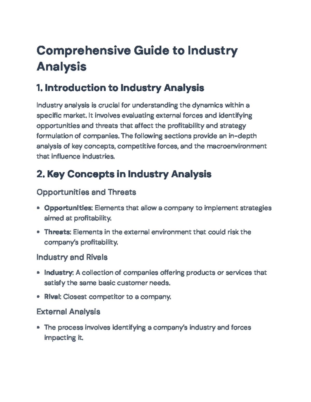 Comprehensive Industry Analysis Guide: Concepts and Strategies ...