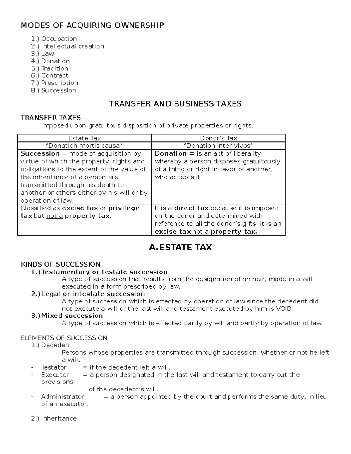 Toaz - fdsfsd - MODES OF ACQUIRING OWNERSHIP 1.) Occupation 2 ...