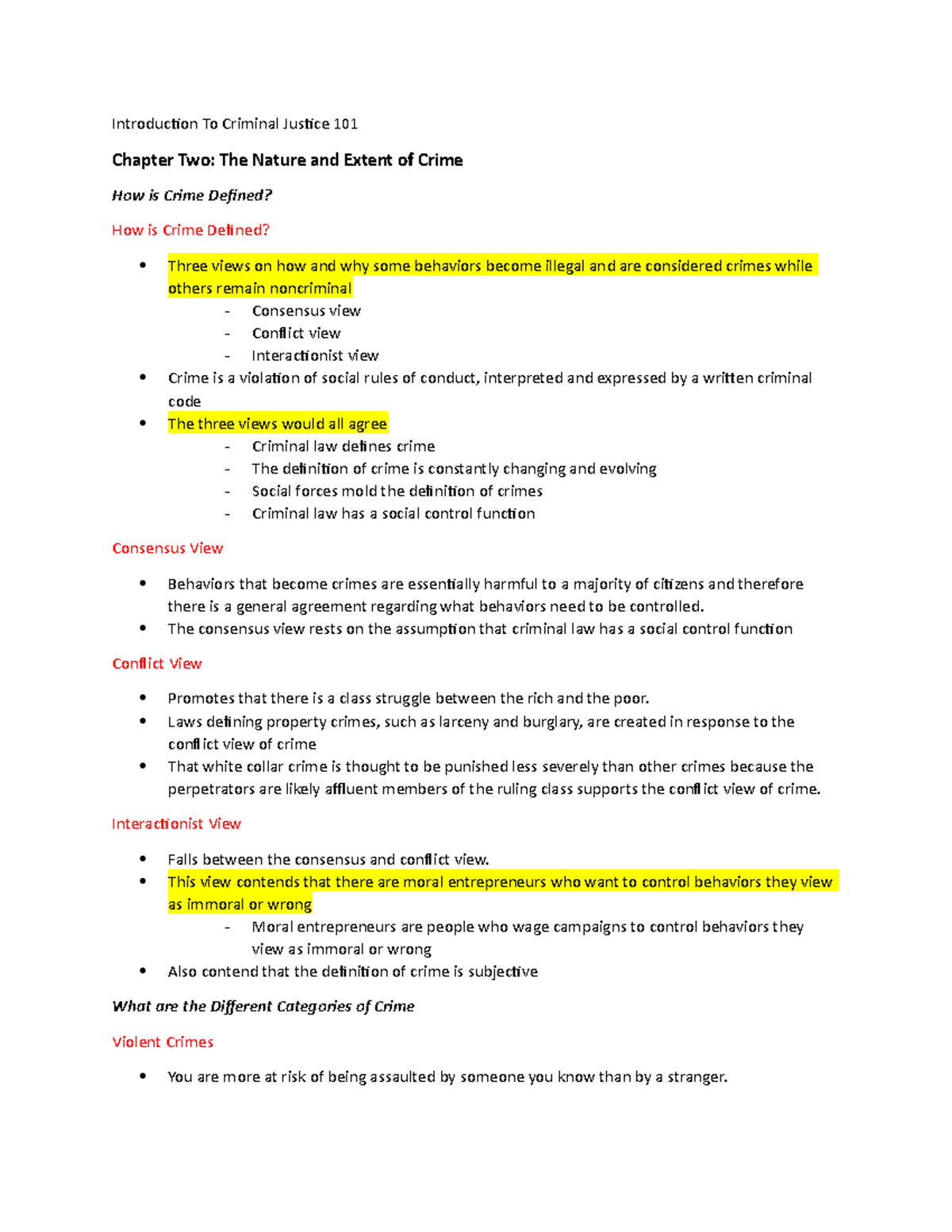 CJ Notes Ch. 2 - roth - Introduction To Criminal Justice 101 Chapter ...