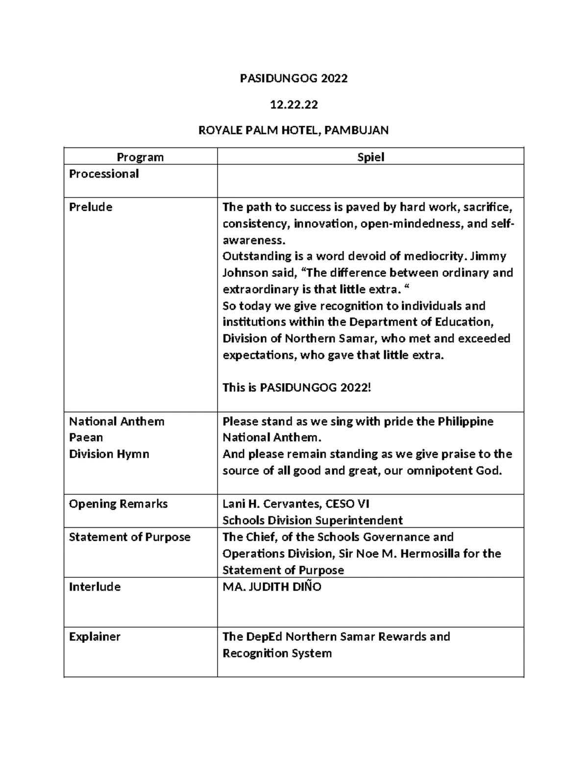 NSPAA 2025 Opening Program EMCEE Script and Ceremony Details - Studocu