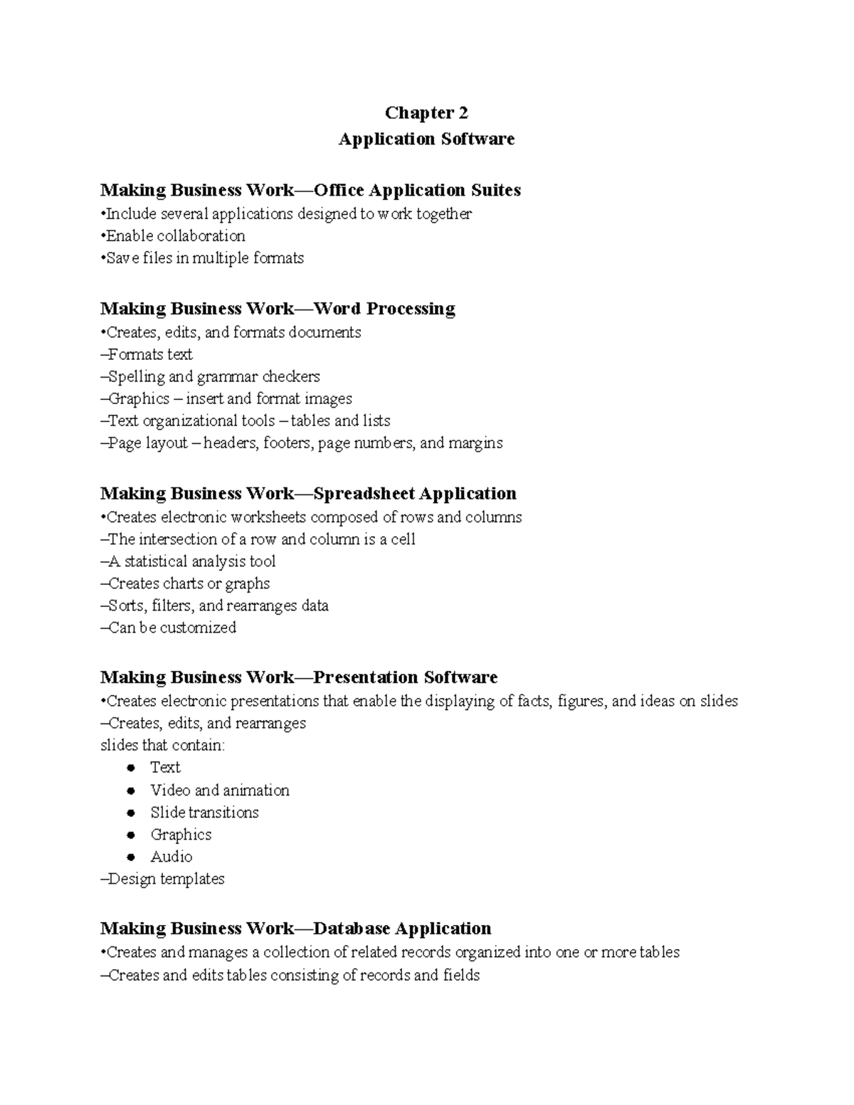 Chapter 2 - Overview of Application Software in Business Functions ...