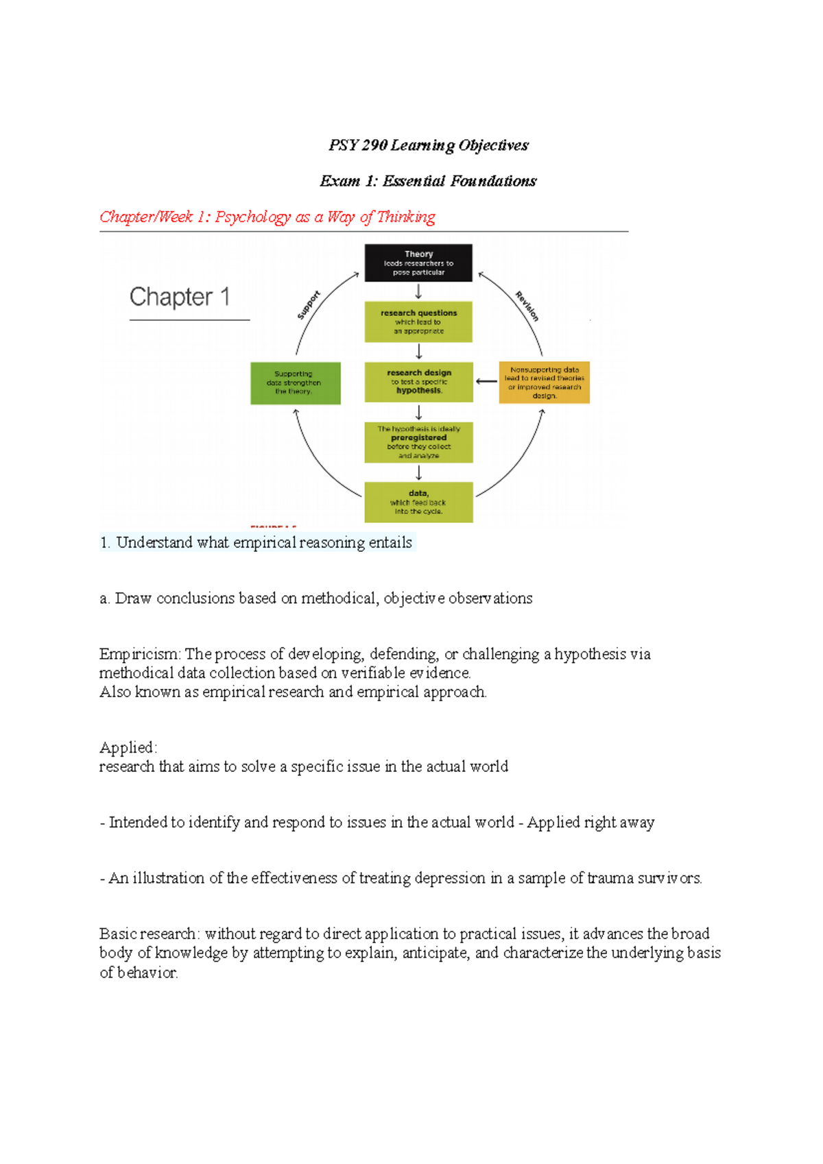 PSY 290 Study Guide: Key Concepts for Exam 1 Review - Studocu