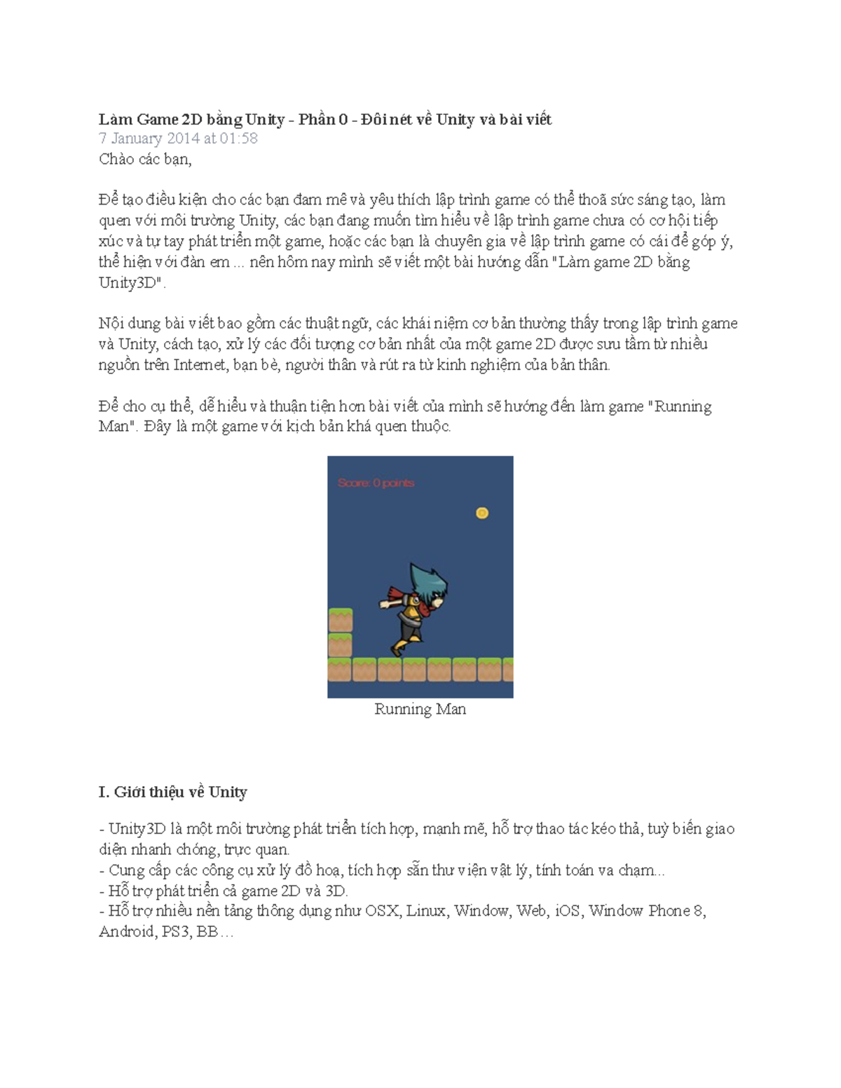 Bài 0: Hướng Dẫn Làm Game 2D Với Unity - Giới Thiệu Về Unity - Studocu