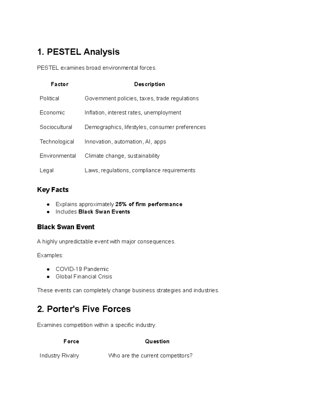PESTEL & Porter's Five Forces Analysis Overview - Studocu