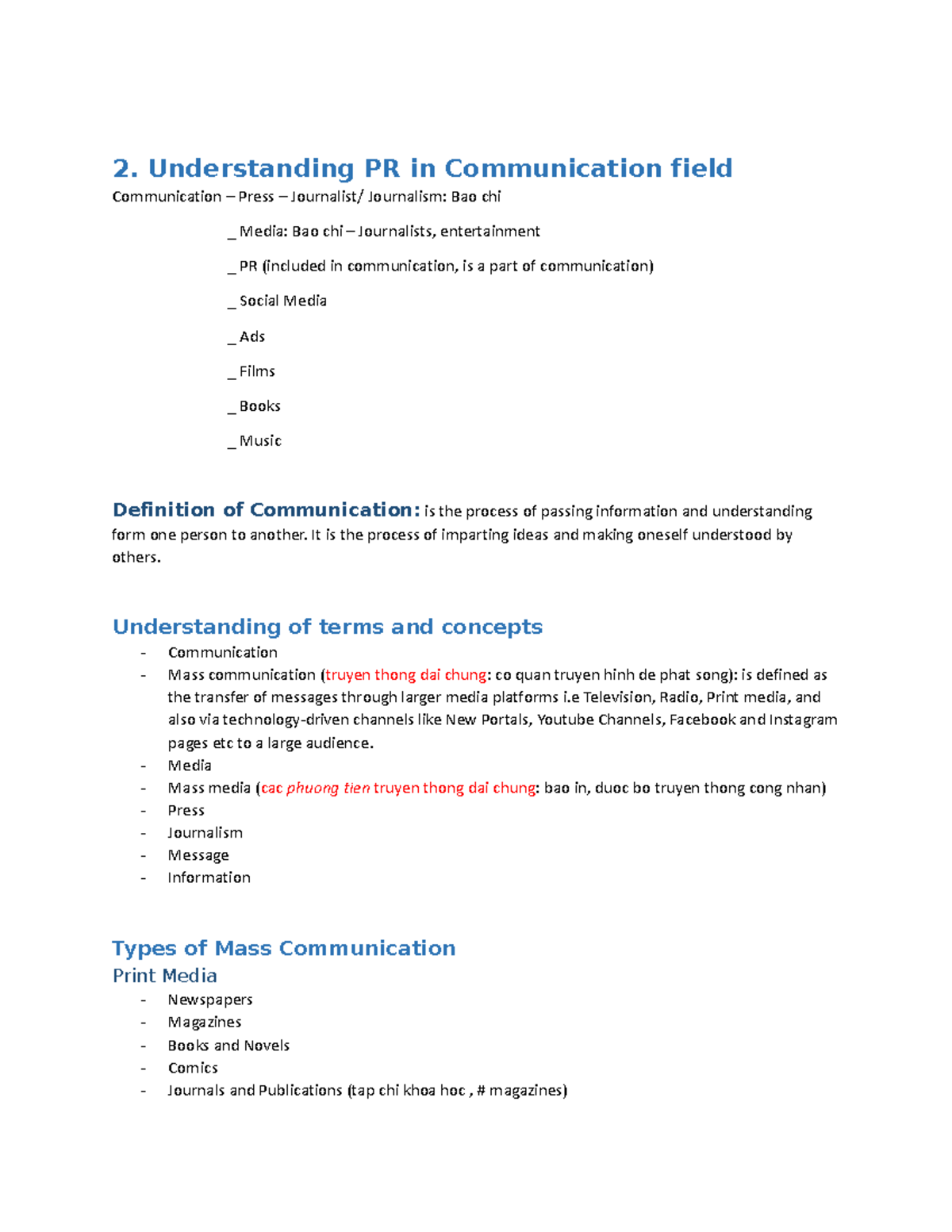 PR - Understanding Public Relations in Communication Field - Studocu