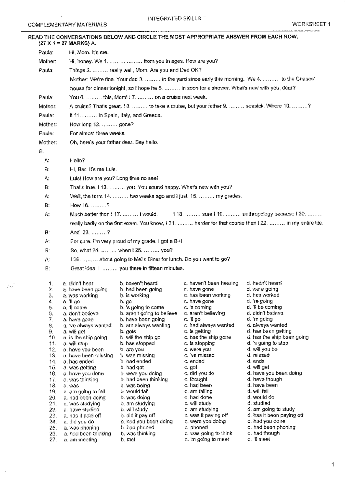 ADV Complementary - Examples - INTEGRATED SKILLS COMPLEMENTARY ...